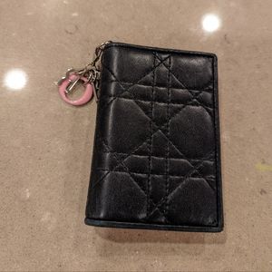 Mini lady dior wallet black pink